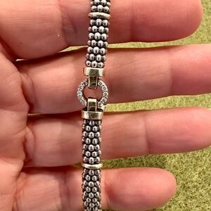 Lagos ENSO   Two-Tone Diamond Circle Caviar Bracelet | 6mm